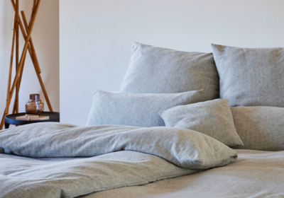 Cotonea Biber Bettwäsche Everest Fischgrat, Winterbettwäsche grau