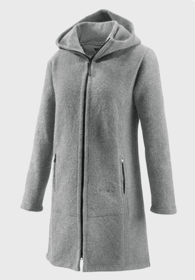 Mufflon Mantel Rika S09 Fog, Damenmantel in grau, Walk Damenmantel