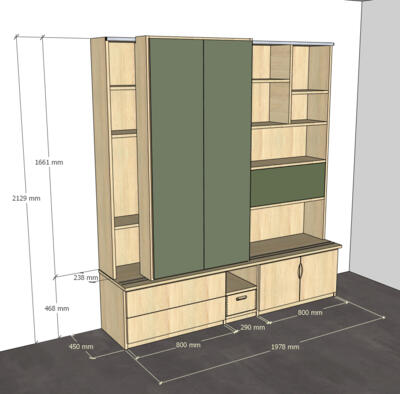 Trend Regalwand Zeichnung